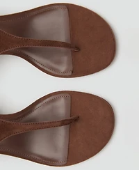 Mango Women's Suede Leather Heeled Sandals