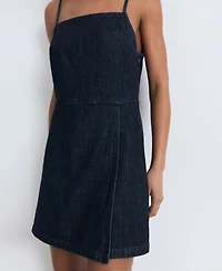 Mango Women's Short Denim Romper