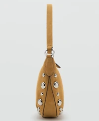 Mango Women's Medium Studded Suede Handbag