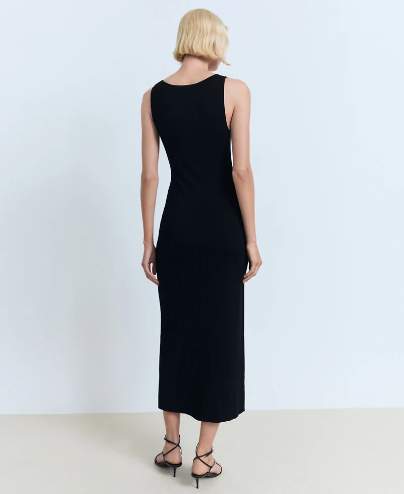 Mango Women's Bow Neckline Knitted Dress