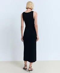 Mango Women's Bow Neckline Knitted Dress