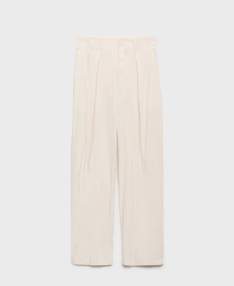Mango Women's Flowy Cropped Pants