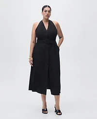 Mango Women's Belted Lyocell Dress