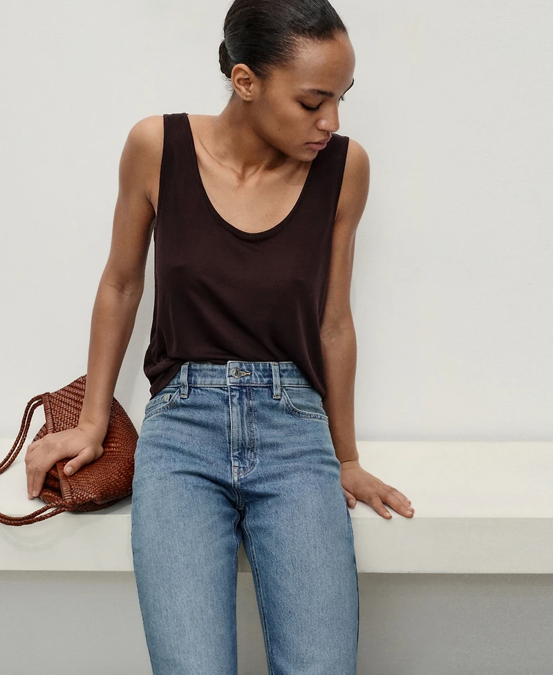Mango Women's New Mom Comfort High-Rise Jeans