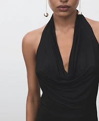 Mango Women's Draped Open-Back Dress