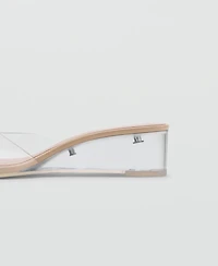 Mango Women's Transparent Vinyl Wedge Sandals