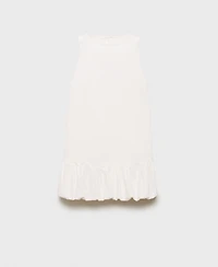 Mango Women's Puffed Hem Denim Dress