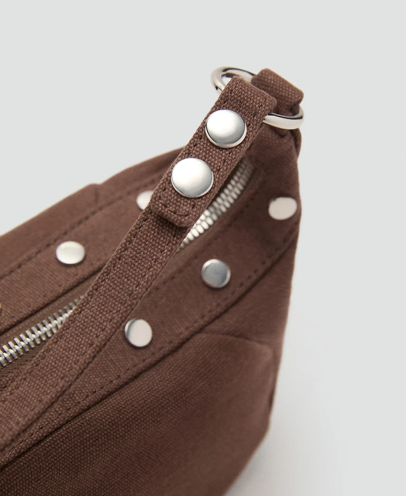 Mango Women's Studded Shoulder Bag