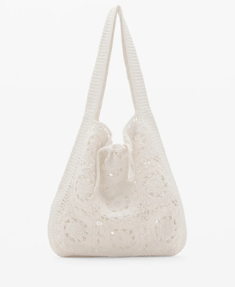 Mango Women's Crochet Shopper Bag