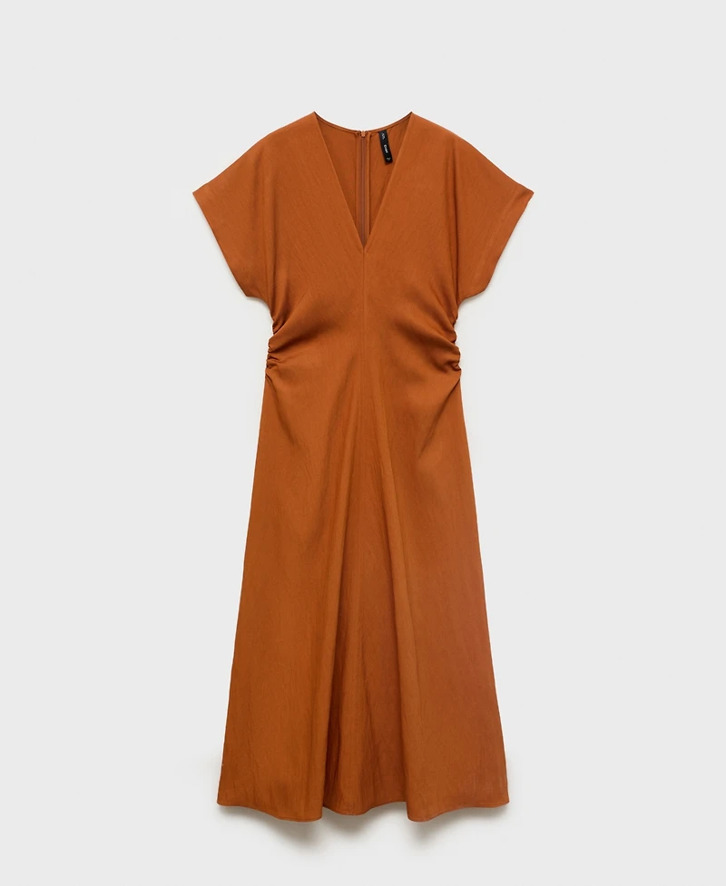 Mango Women's Gathered Waist Midi Dress