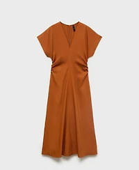 Mango Women's Gathered Waist Midi Dress