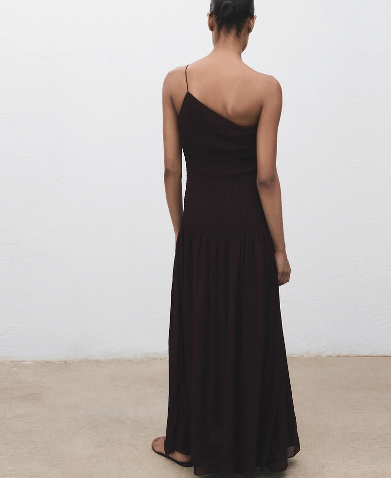 Mango Women's Gathered Body Asymmetrical Dress