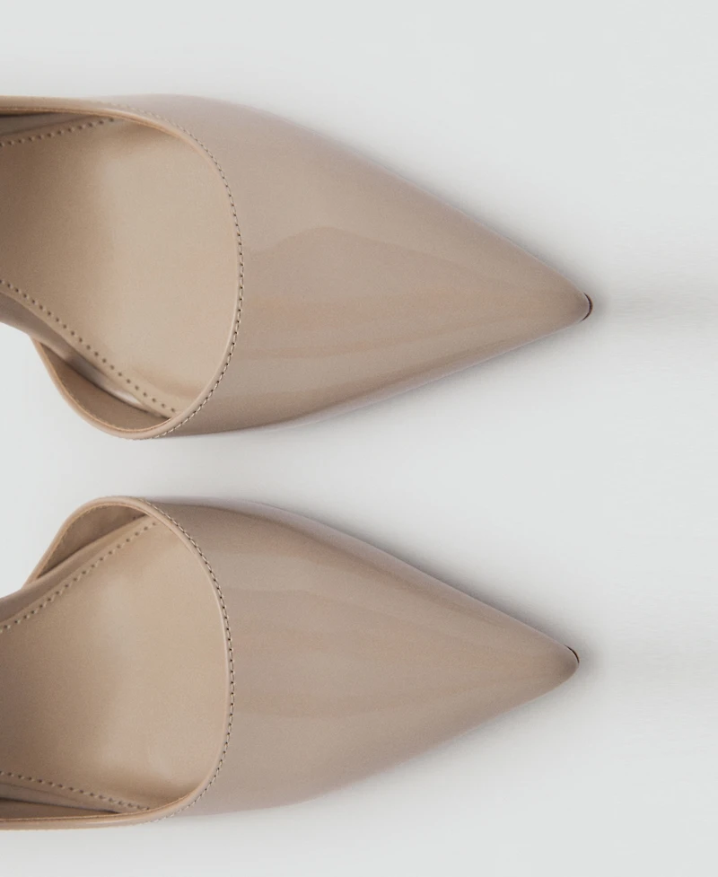 Mango Women's Asymmetrical Leather-Effect Heeled Shoes