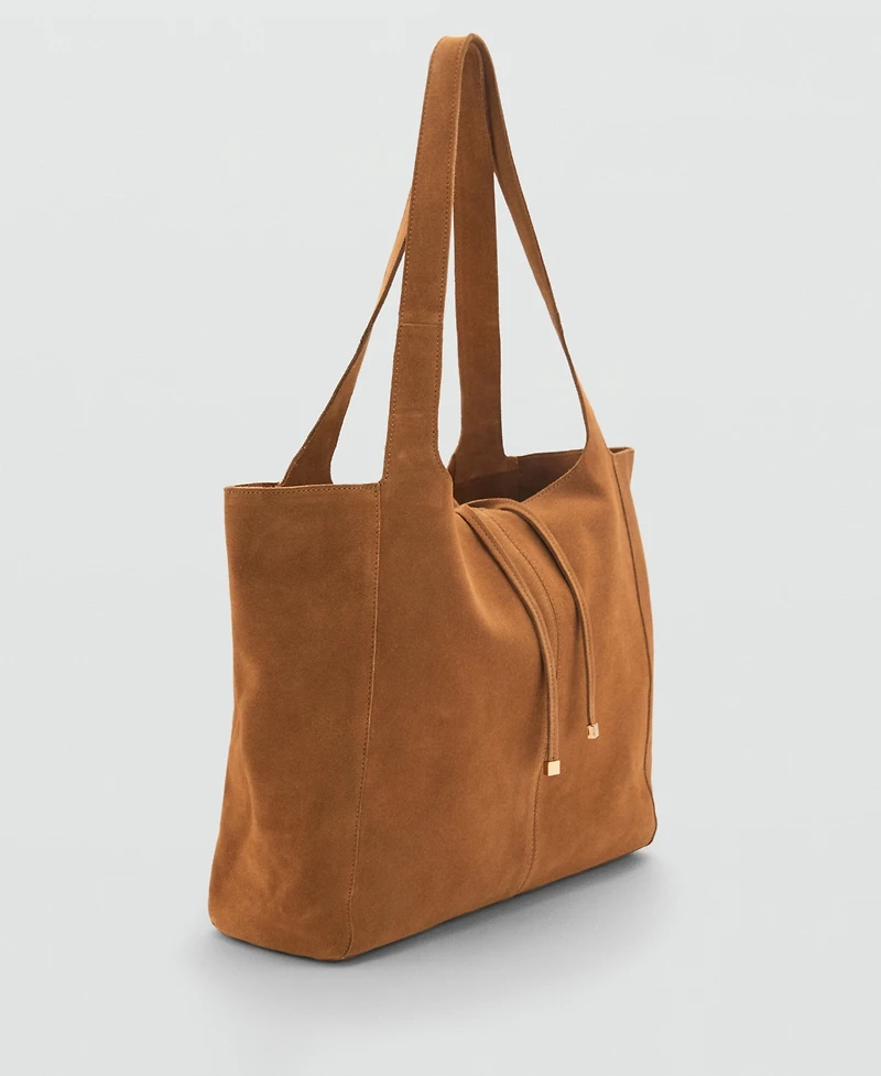 Mango Women's Suede Shopper Bag