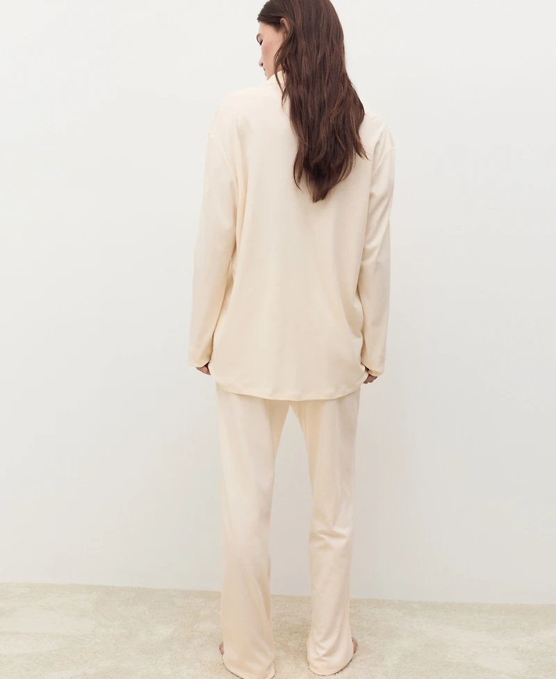 Mango Women's Plain Cotton Pajama Pants