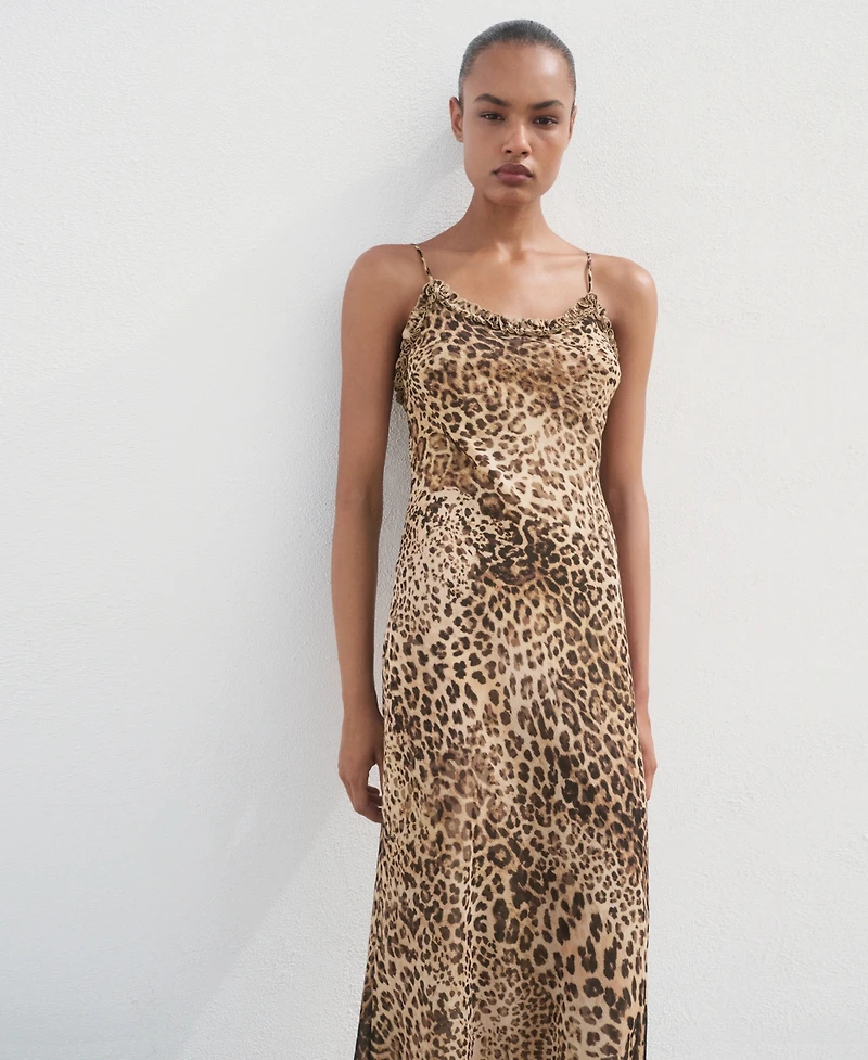 Mango Women's Animal Print Midi Dress