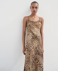 Mango Women's Animal Print Midi Dress