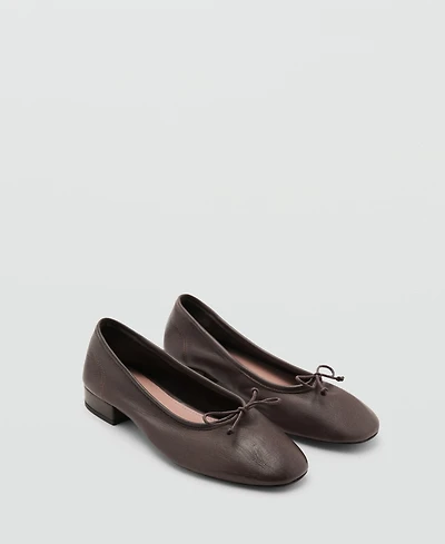 Mango Women's Leather Ballet Flats