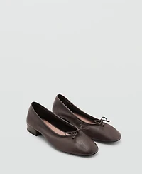 Mango Women's Leather Ballet Flats