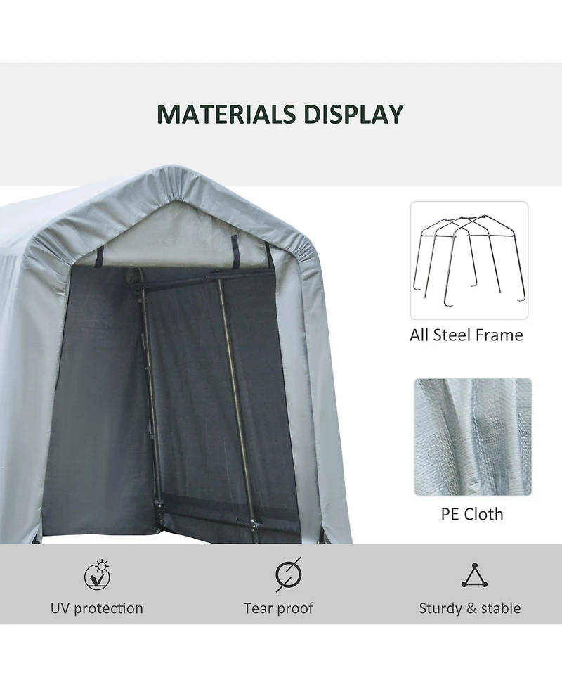 Outsunny 6'x8' Outdoor Carport Awning/Canopy w/ Weather-Fighting Material