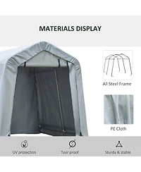 Outsunny 6'x8' Outdoor Carport Awning/Canopy w/ Weather-Fighting Material