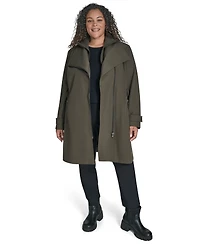 Calvin Klein Plus Size Belted Long-Sleeve Wrap Coat, Created for Macy's