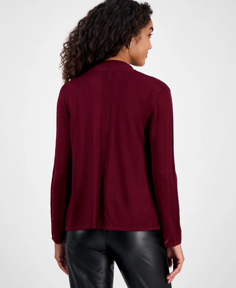 Kasper Women's Stitch-Trim A-Line Open-Front Jacket
