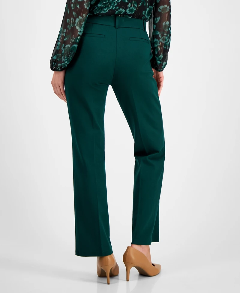 Kasper Women's Mid-Rise Pull-On Straight-Leg Pants, Regular & Petite