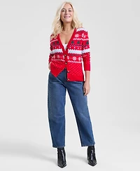 Holiday Lane Women's Fair Isle Cardigan, Macy's Exclusive