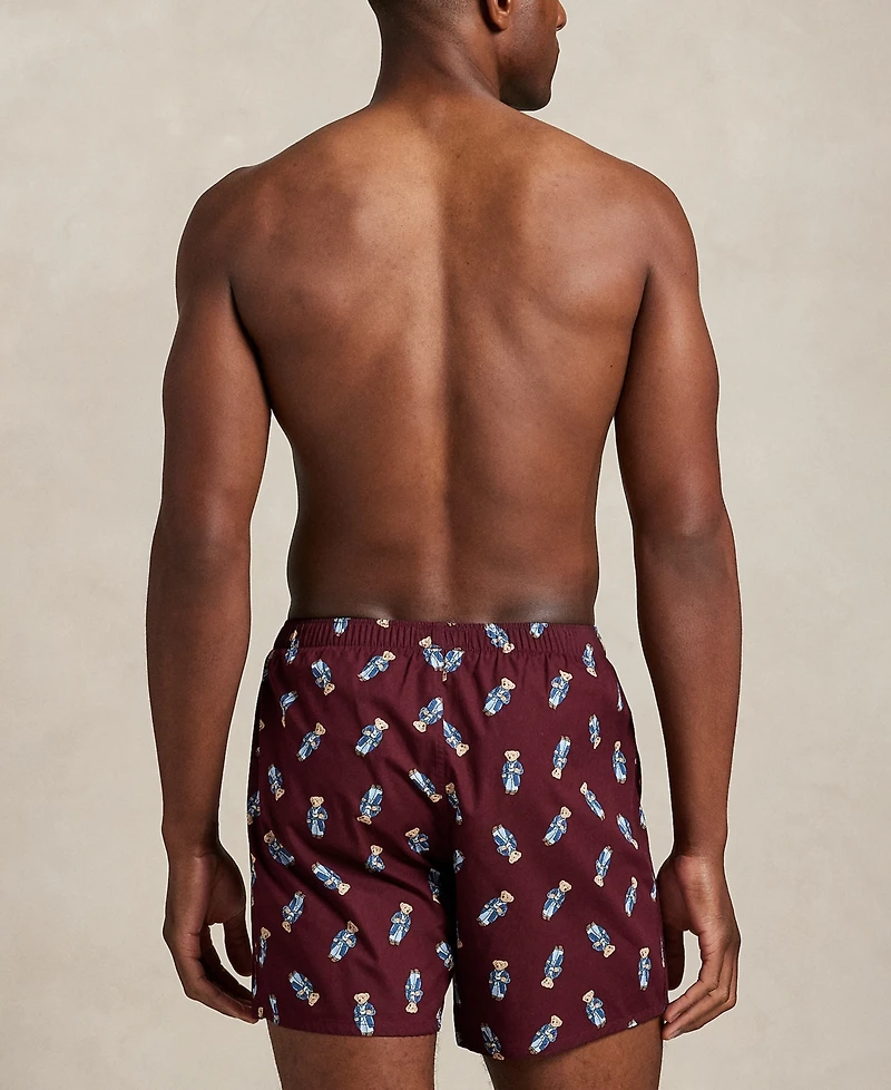 Polo Ralph Lauren Men's Holiday Bear Printed Woven Single-Button Fly Boxers