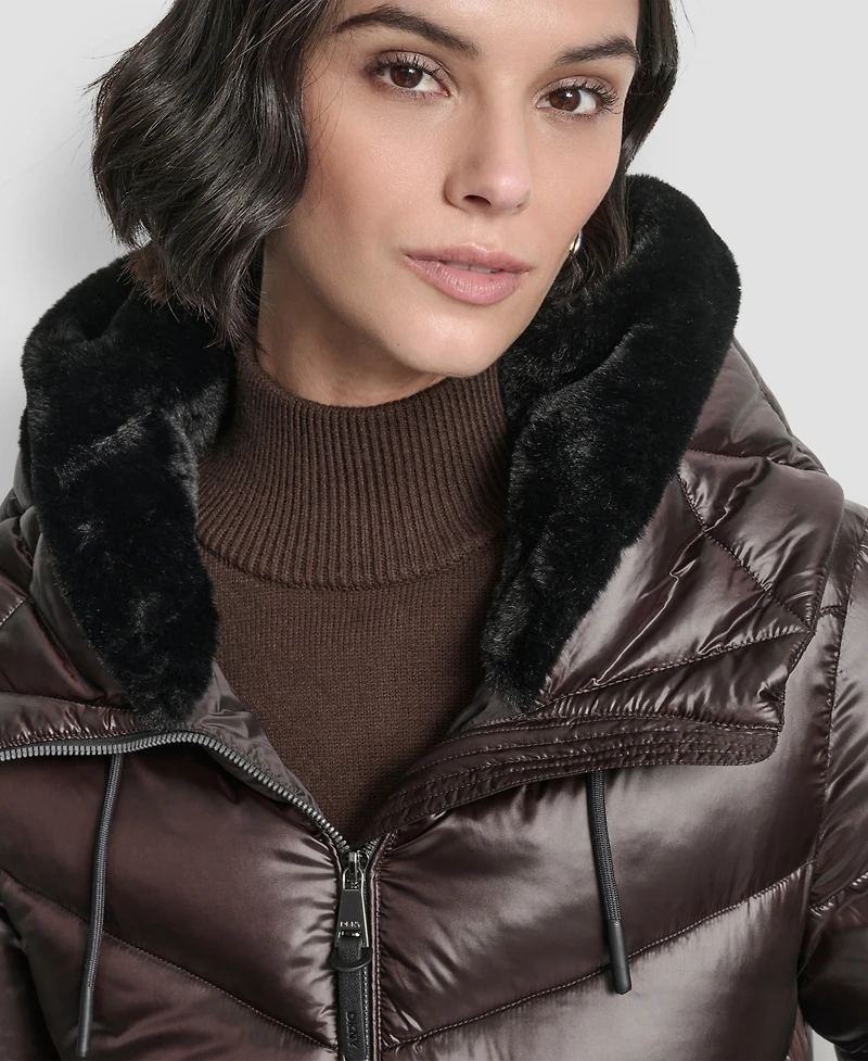 Dkny Women's Shine Hooded Puffer Coat