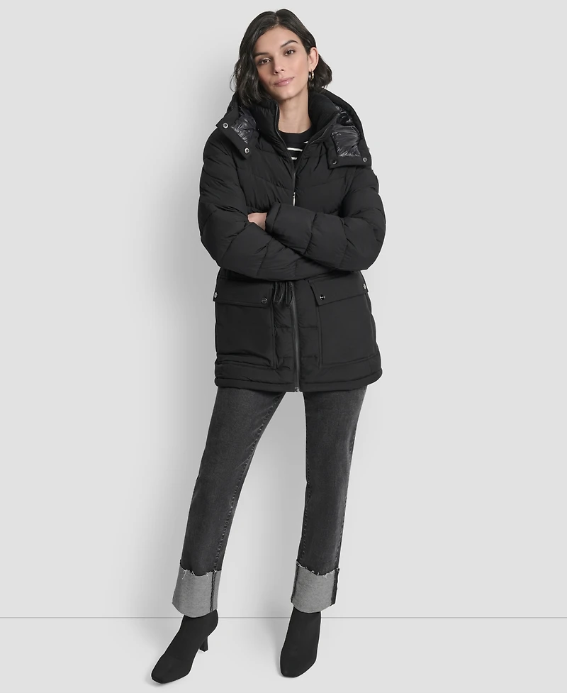 Dkny Women's Shine Hooded Anorak Puffer Coat