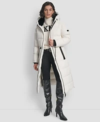 Dkny Women's Hooded Anorak Maxi Puffer Coat