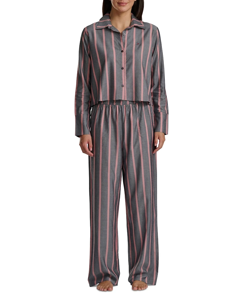 Tommy Hilfiger Women's Long Sleeve Top and High-Waist Pant Set