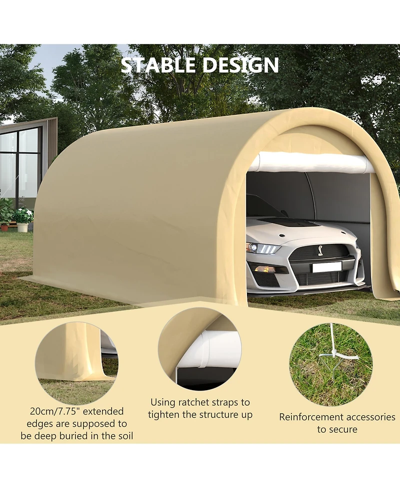 Outsunny 10' x 16' Carport Storage Tent Anti-uv Pe Portable Garage
