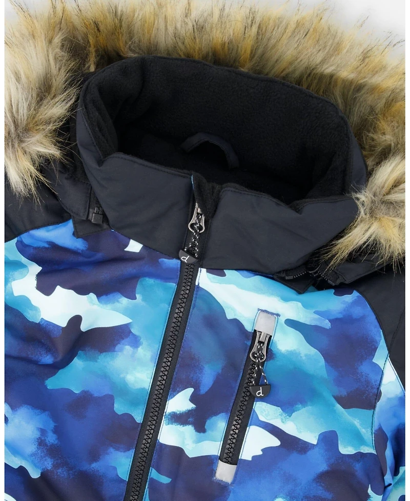 Deux par Toddler Boys One-Piece Play Snowsuit Teal Blue Camouflage - Toddler|Child