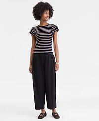 On 34th Women's Flutter-Sleeve Ribbed Top