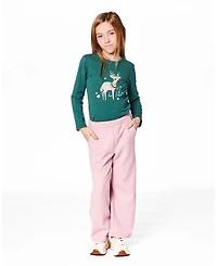 Deux par Little Girls Cotton Long Sleeve T-Shirt Dark Green - Toddler|Child