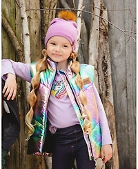 Deux par Girl Cotton Long Sleeve T-Shirt Lavender with Sequin Unicorn - Toddler|Child