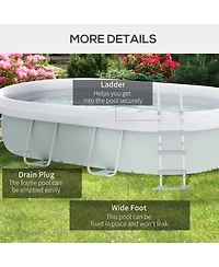 Outsunny Above Ground Swimming Pool, Semi-Inflatable Frame Pool,