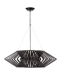 Possini Euro Design Planet Black Large Pendant Light 31 1/2" Wide Mid Century Modern White Glass for Dining Room House Foyer Kitchen Island Entry