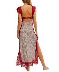 Free People Women's Suddenly Fine Floral Mesh & Lace Nightgown