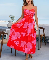 Cupshe Women's Soft Side Floral Maxi Beach Dress