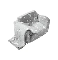 Slickblue Convertible Kids Sofa to Lounger, Glow-in-the-Dark Flip-Out Couch for Bedroom Use