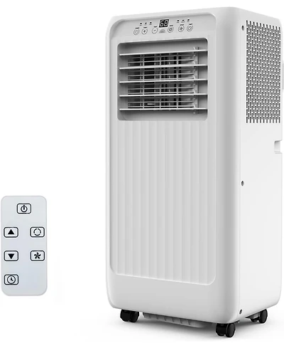 gaomon 10,000 Btu Portable Air Conditioner - 3-in-1 Cooling, Dehumidifier & Fan, Remote Control, 24-Hour Timer, Window Kit Included, White