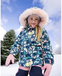 Deux par Girl Two-Piece Discover Snowsuit with Printed Jacket Dusty Pink - Toddler|Child