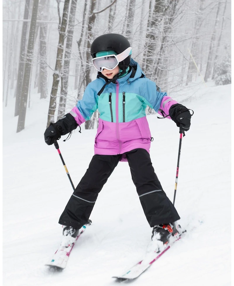 Deux par Girl Two-Piece Teknik Snowsuit with Colorblocked Jacket and Solid Pant Black - Child