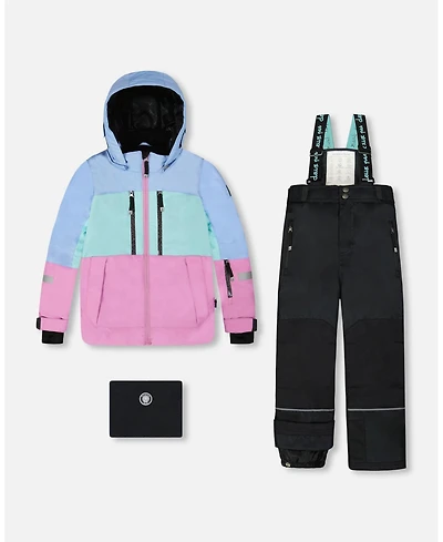 Deux par Girl Two-Piece Teknik Snowsuit with Colorblocked Jacket and Solid Pant Black - Child