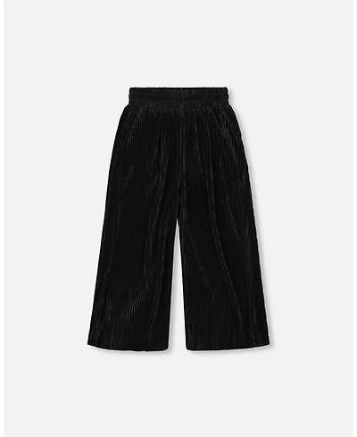 Deux par Girl Wide Leg Pleated Pants Black