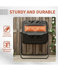 Outsunny Tumbling Compost Bin Outdoor 360°,